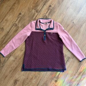 L.L.Bean Women’s Quilted Quarter Snap Colorblock Pullover
Size XL Regular